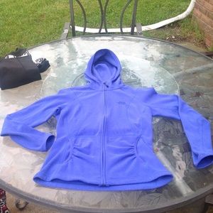 The North face electric blue zip front hoodie size m
